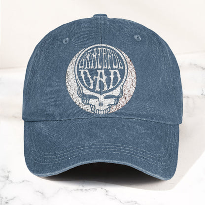 Grateful Dead Hat Steal Your Face Skull Denim Cap – Retro Vintage Dad Cap Gift For Dad (With Box)