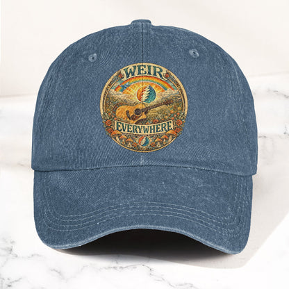 Grateful Dead Bob Weir Everywhere Acoustic Guitar Denim Cap – Retro Vintage Dad Cap Gift For Dad (With Box)