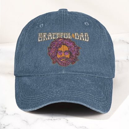 Grateful Dead Jerry Garcia Illustration Denim Cap – Retro Vintage Dad Cap Gift For Dad Father's Day Gift (With Box)