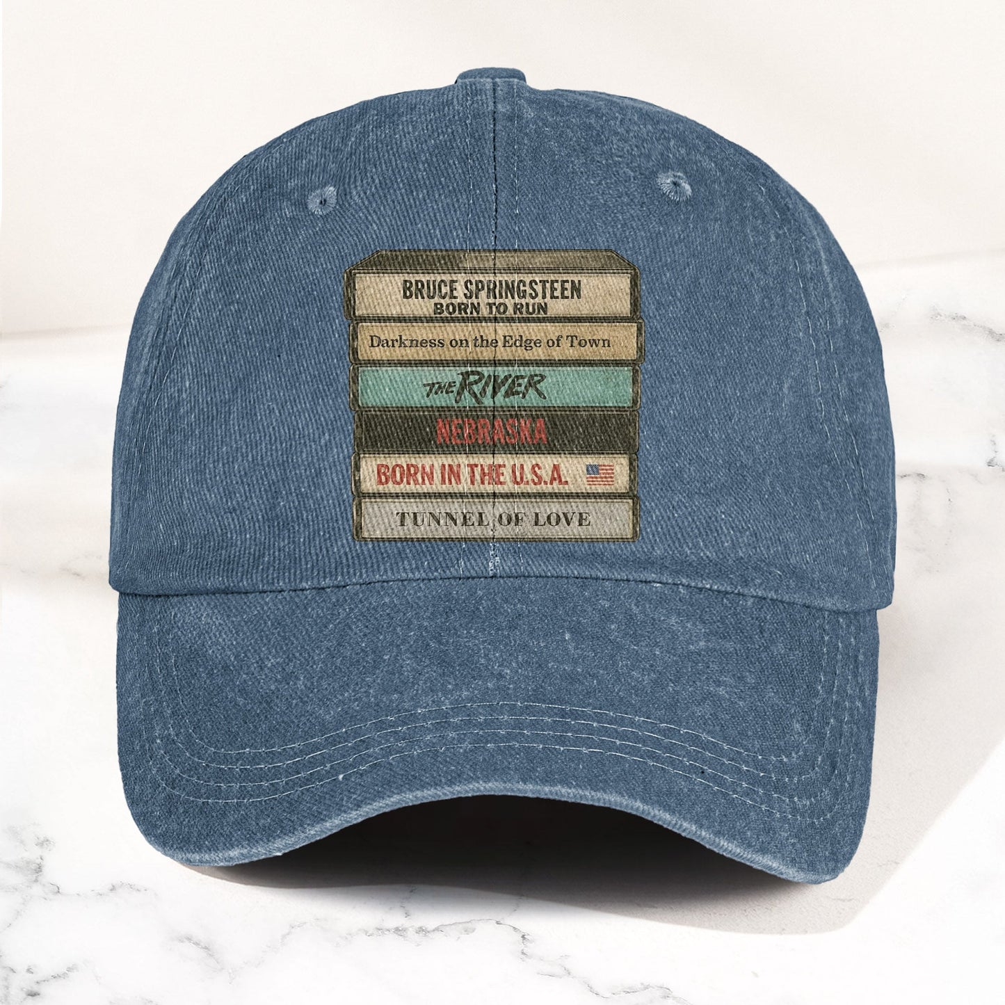 Bruce Springsteen Iconic Cassette Tape Denim Cap – Retro Rock Music Fan Cap (With Box)