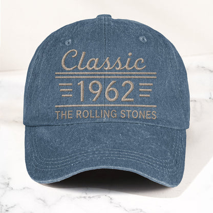 The Rolling Stones Classic 1962 Est Rock And Roll Band Music Merch Denim Cap – Retro Vintage Dad Cap Gift For Dad (With Box)