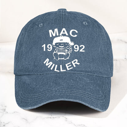 Mac Miller Denim Dad Cap – 1992 Baby Logo Tribute Design ( With BOX)