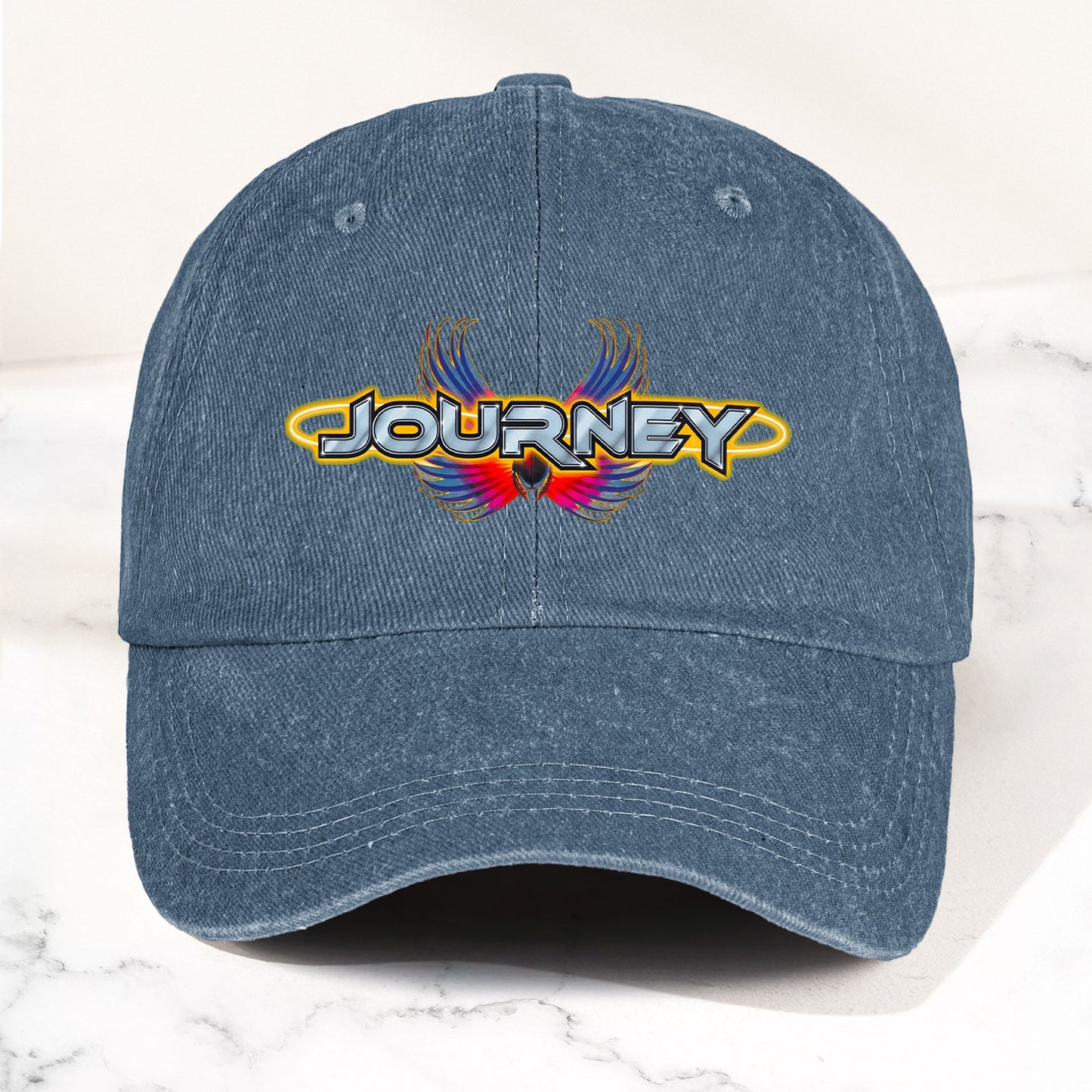 Journey Denim Dad Cap – Legendary Rock Band Logo Design ( With BOX)