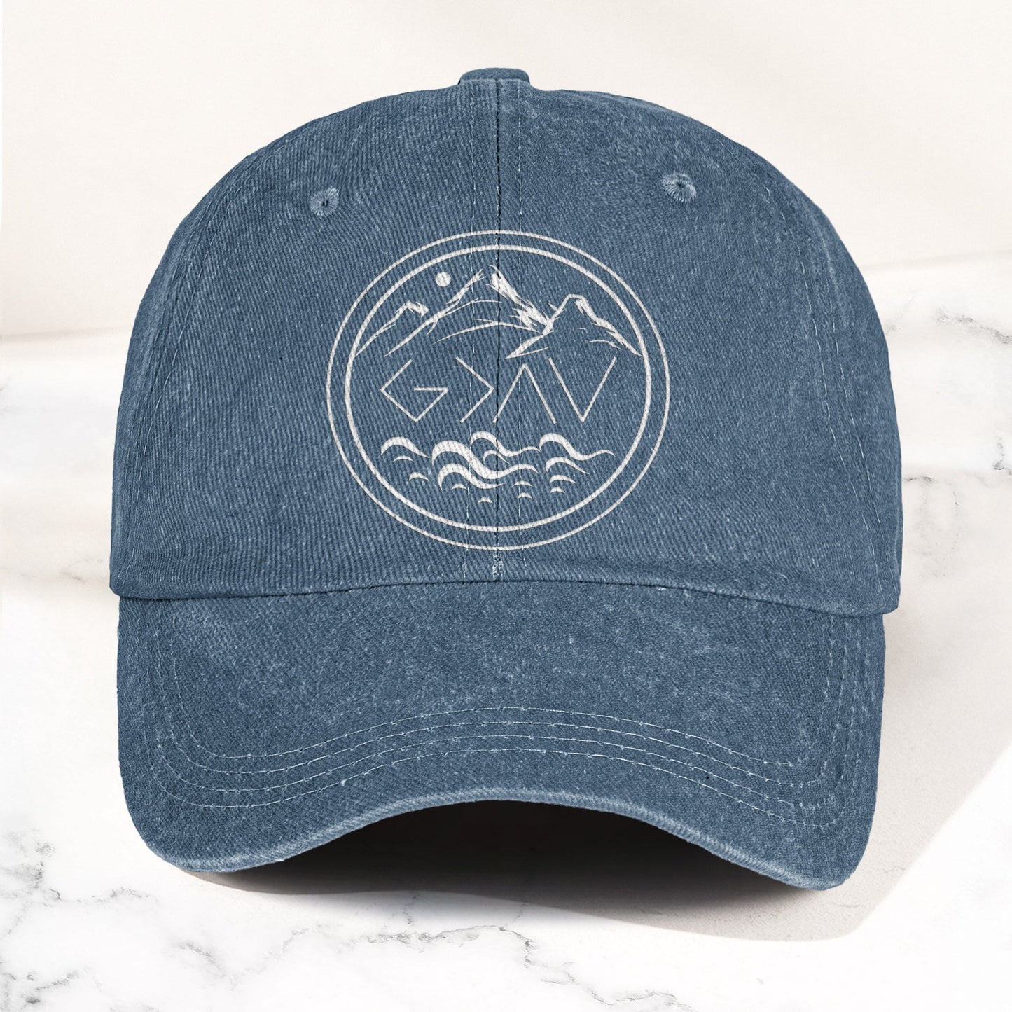 God Is Greater Than The Highs And Lows Denim Cap – Dad Cap Gift For Dad (With Box)