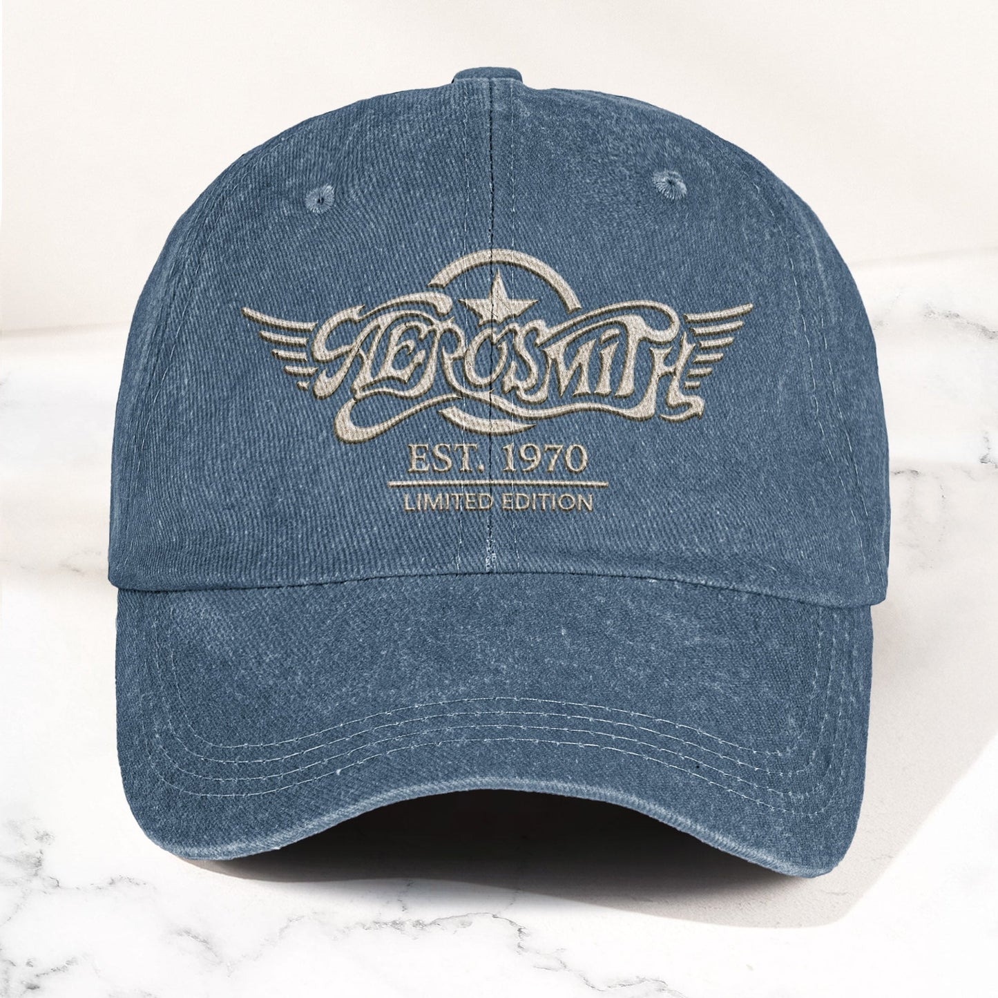 Aerosmith Est. 1970 Denim Cap – Vintage Dad Cap Gift For Dad (With Box)