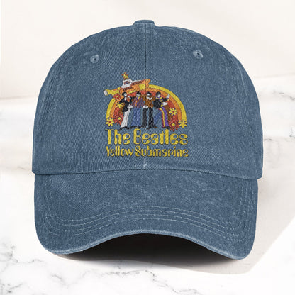 The Beatles Yellow Submarine Denim Dad Cap – Iconic Album Design ( With BOX)