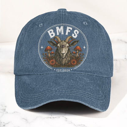 Billy Strings BMFS Goat Three Eyed Goat Mushroom Vintage Graphic Denim Cap – Retro Vintage Dad Cap Gift For Dad (With Box)