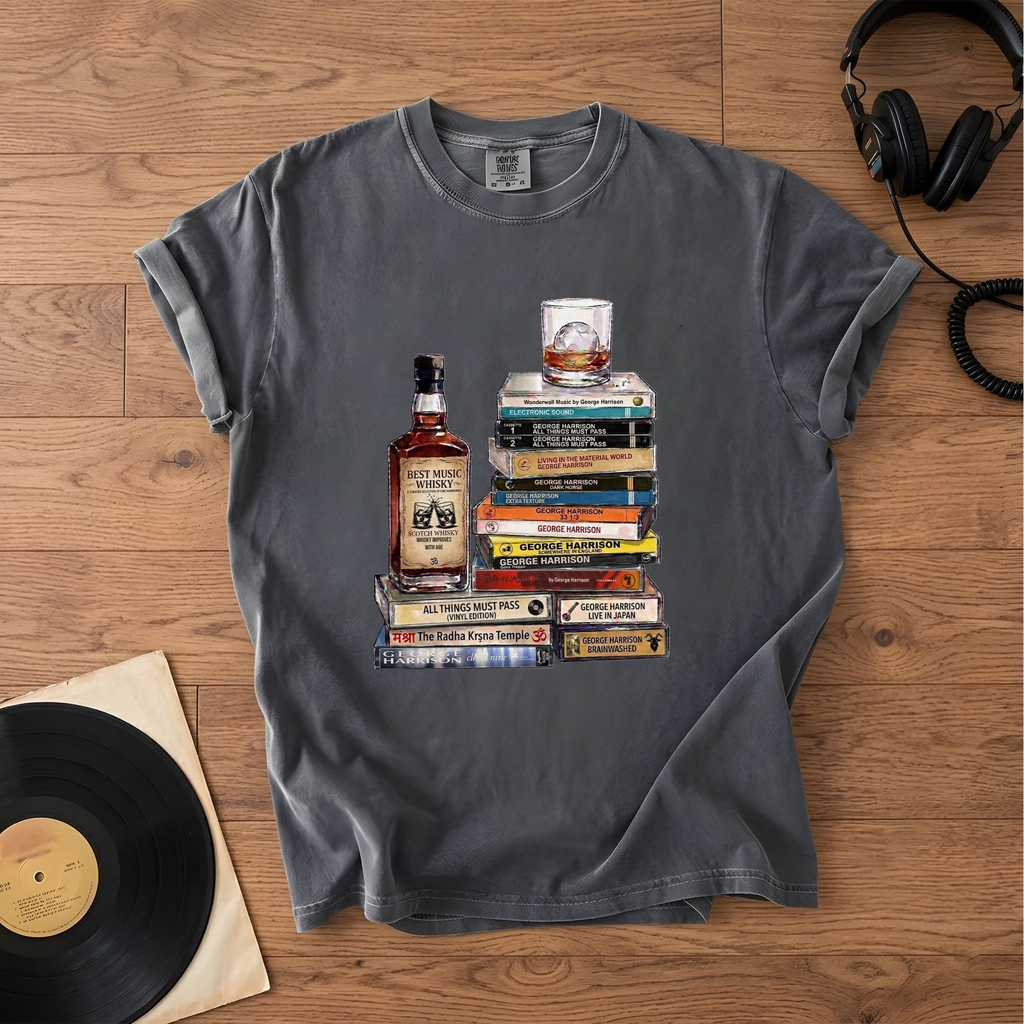 George Harrison Cassette Collection T-Shirt – Retro Music The Beatles Band Merch Tee