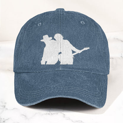 Bruce Springsteen And Clarence Clemons Denim Cap – Retro Rock Music Fan Cap (With Box)