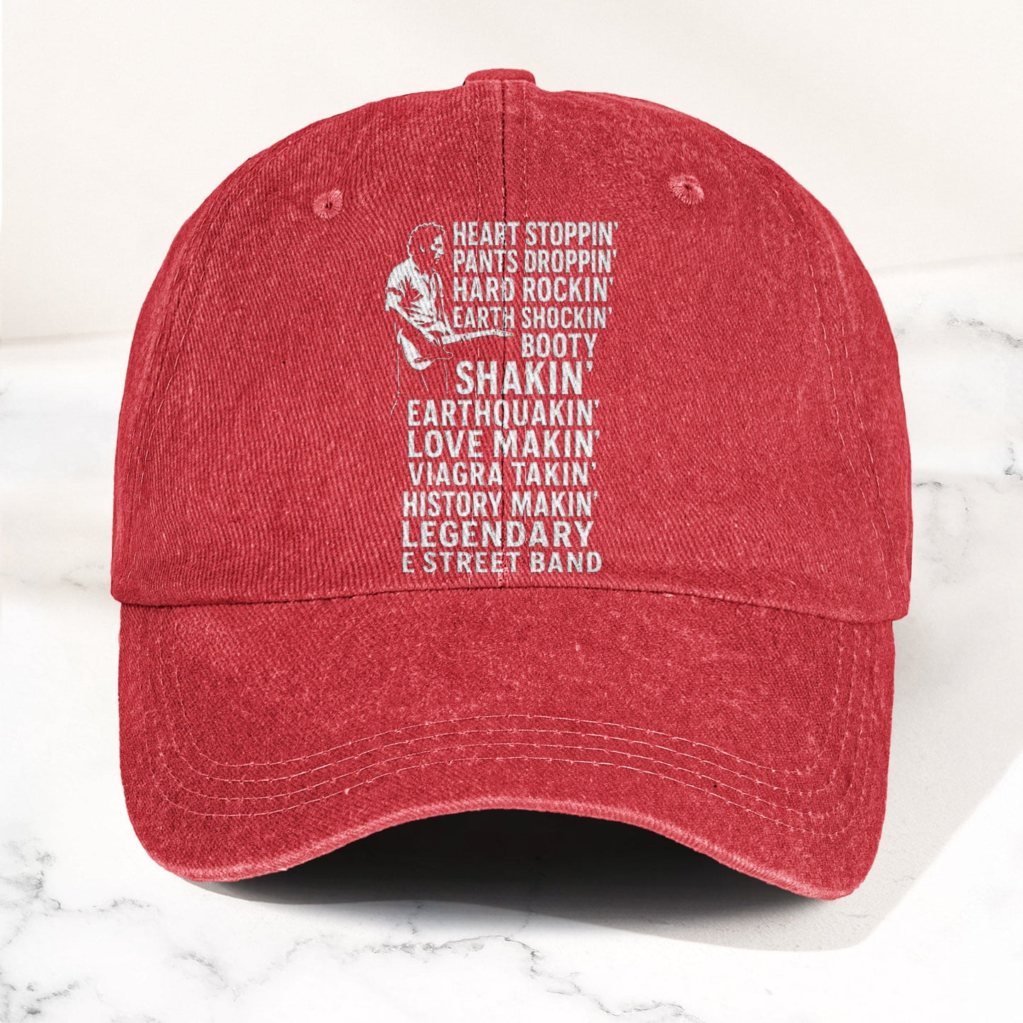 Vintage Bruce Springsteen Lyrics  Denim Cap – Retro Rock Music Fan Cap (With Box)