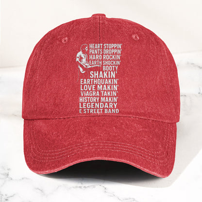 Vintage Bruce Springsteen Lyrics  Denim Cap – Retro Rock Music Fan Cap (With Box)