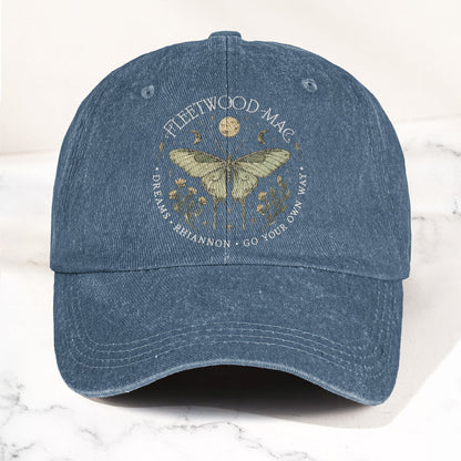 Fleetwood Mac Butterfly Mystical Graphic Vintage Denim Cap – Retro Dad Cap (With Box)