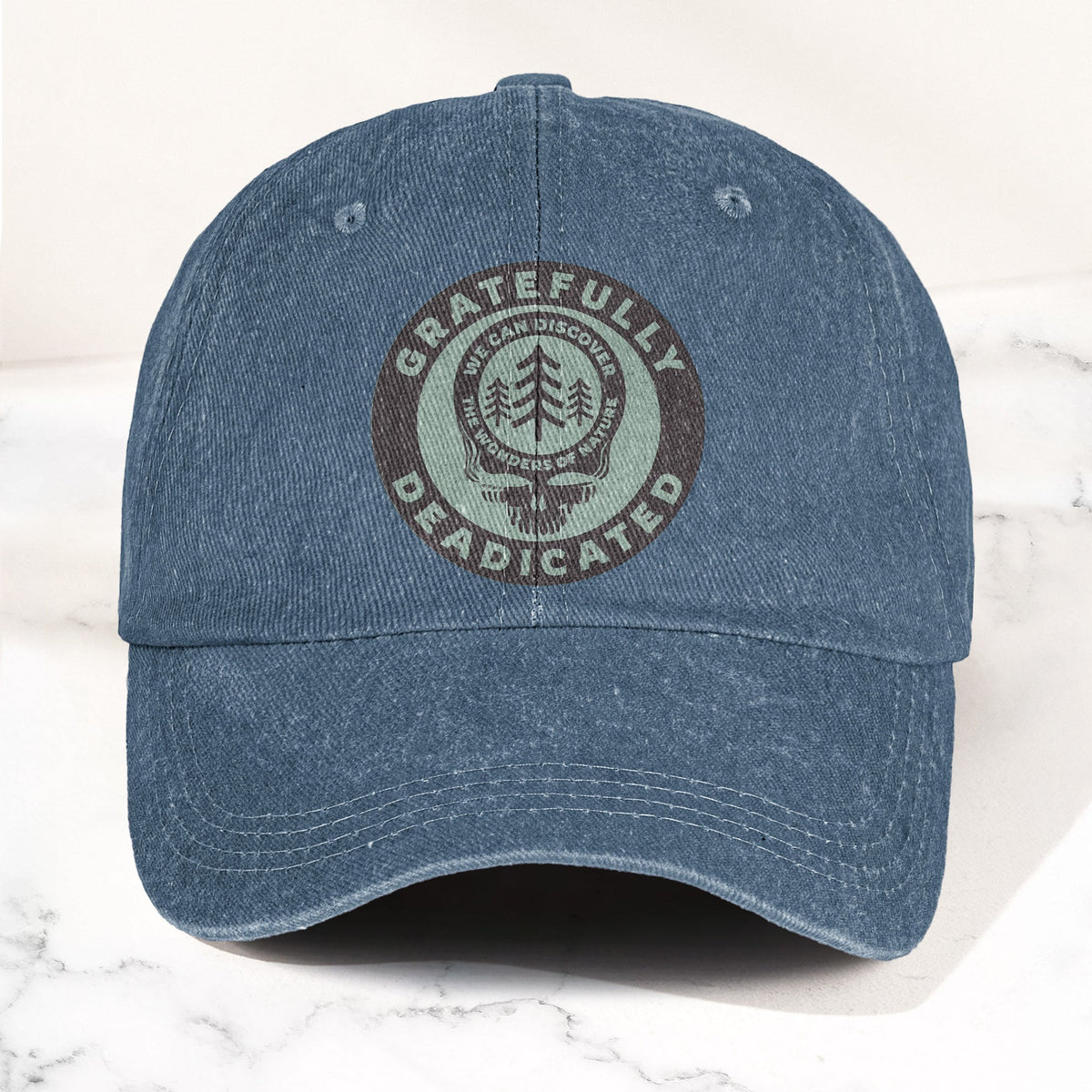 Gratefully Deadicated Denim Cap – Retro Grateful Dead Tribute Merch Hat Gift For Dad (With Box)