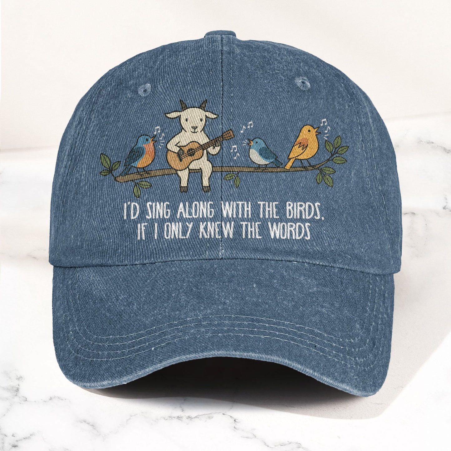 Billy Strings Gild the Lily Lyrics Goat Acoustic Guitar Cosmic Bluegrass Vintage Denim Cap – Retro Vintage Dad Cap Gift For Dad (With Box)