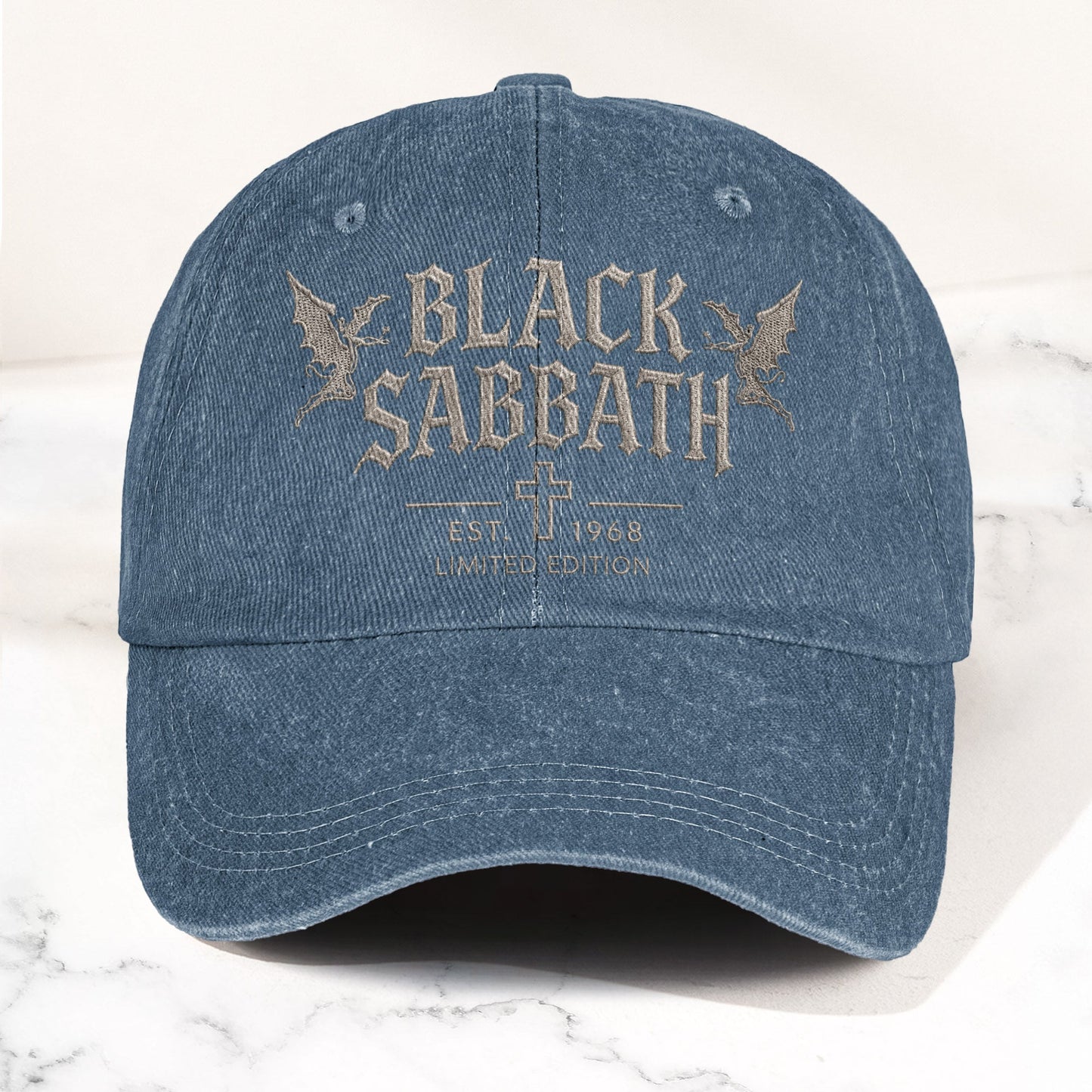 Black Sabbath Band Logo Est 1968 Denim Cap – Vintage Dad Cap Gift For Dad (With Box)