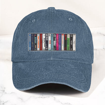 1984 Cassette Tape Collection Denim Dad Cap – Retro Music Mixtape Aesthetic Hat (With BOX)