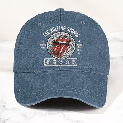 The Rolling Stones 2014 Tokyo Dome Concert Vintage Denim Cap – Retro Dad Cap (With Box)