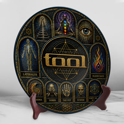 Tool Decorative Ceramic Plate with Display Stand – Progressive Metal Music Gift