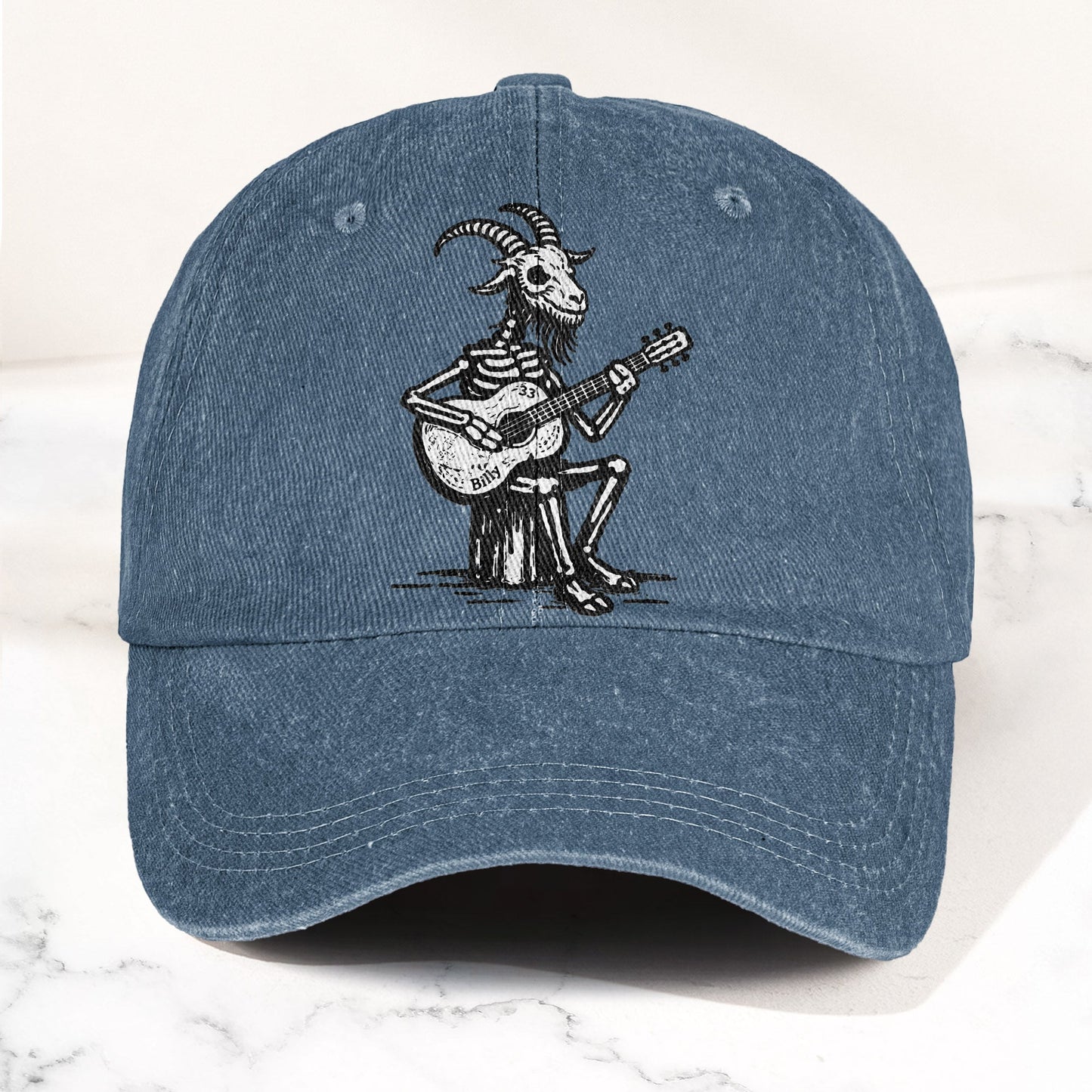 Billy Strings GoatSkeleton Guitarist Graphic Music Merch Denim Cap – Retro Vintage Dad Cap Gift For Dad (With Box)
