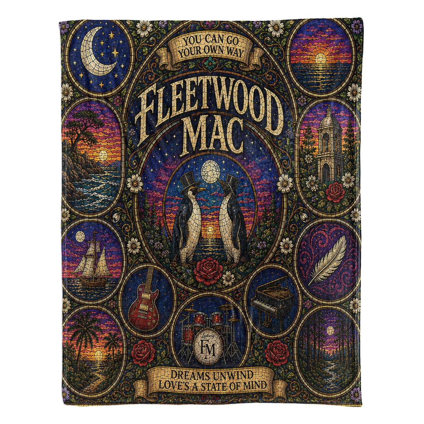 Fleetwood Mac Sherpa Blanket – Dreams Stained Glass Blanket