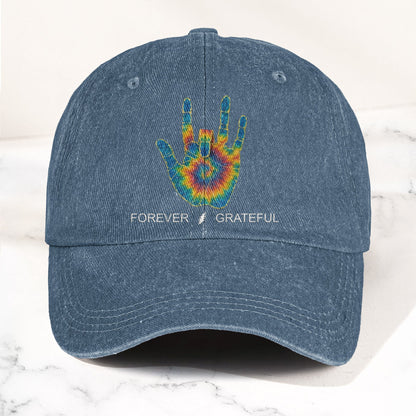 Jerry Garcia Handprint Tie Dye Denim Cap – Retro Music Grateful Dead Cap Gift For Dad (With Box)