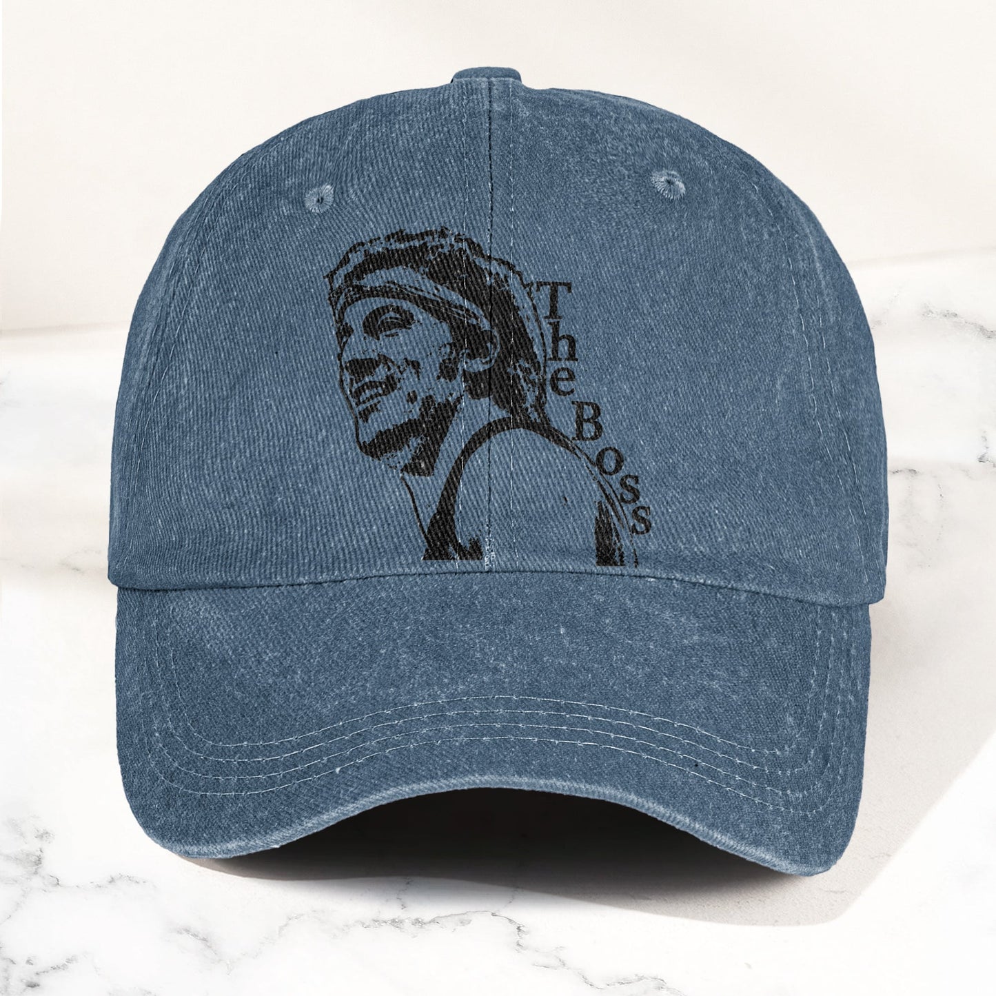 The Boss Bruce Springsteen Portrait Denim Cap – Retro Music Fan Merch Cap Gift For Dad (With Box)