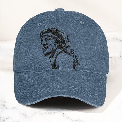 The Boss Bruce Springsteen Portrait Denim Cap – Retro Music Fan Merch Cap Gift For Dad (With Box)
