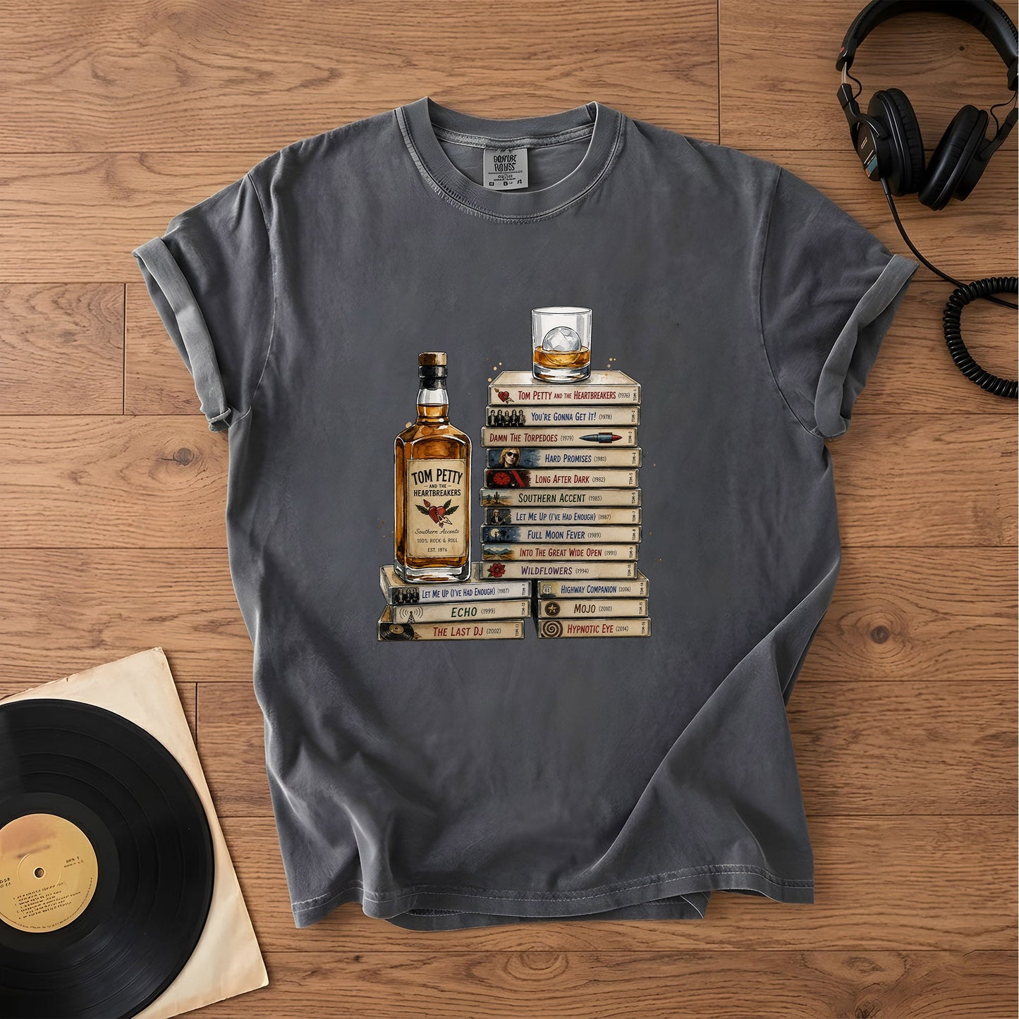 Tom Petty Cassette Album Collection Vintage T-Shirt – Retro Music Tom Petty Merch Tee