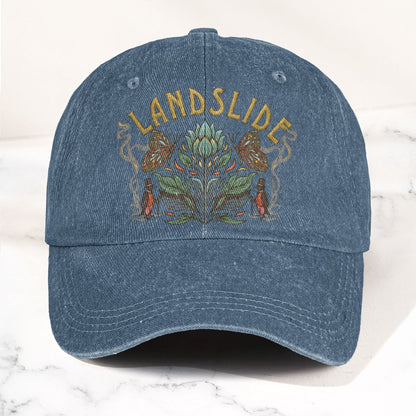 Fleetwood Mac Landslide Stevie Nicks Butterfly Floral Lyrics Music Merch Denim Cap – Retro Vintage Dad Cap Gift For Dad (With Box)