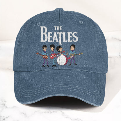 The Beatles Fab Four Cartoon Denim Cap – Retro Vintage Dad Cap Gift For Dad (With Box)