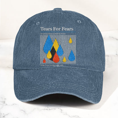 Tears for Fears Songs from the Big Chair 1985 Graphic Denim Cap – Retro Rock Music Fan Cap (With Box)