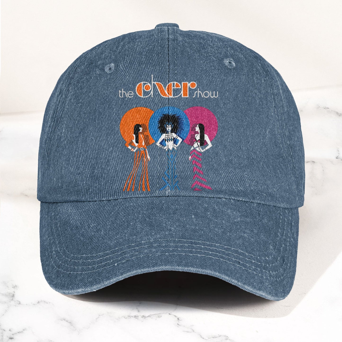 The Cher Show Graphic Denim Cap – Retro Rock Music Fan Cap (With Box)