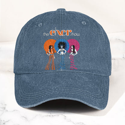 The Cher Show Graphic Denim Cap – Retro Rock Music Fan Cap (With Box)