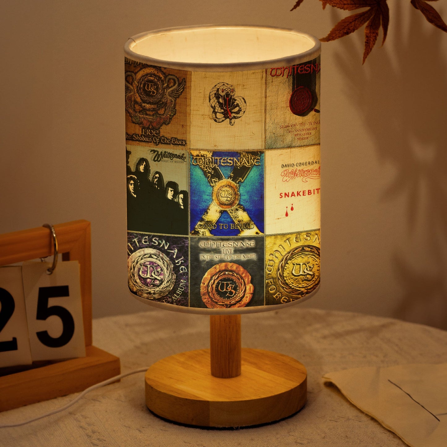 Whitesnake Albums Fabric Lamp – Serpentine Rock Glow