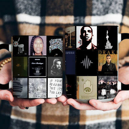 Drake Accent Mug – Iconic Album Cover Collage Gift for Hip-Hop & R&B Fans