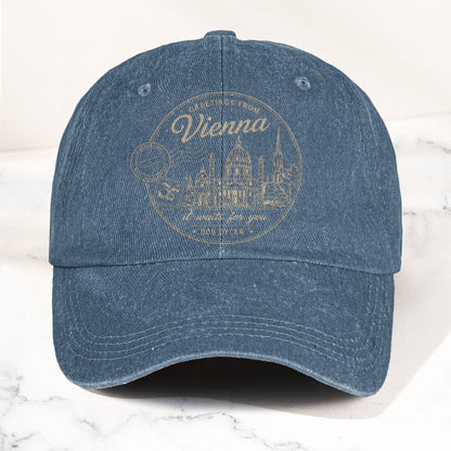 Bob Dylan Vienna It Waits For You Denim Cap – Retro Vintage Dad Cap Gift For Dad (With Box)