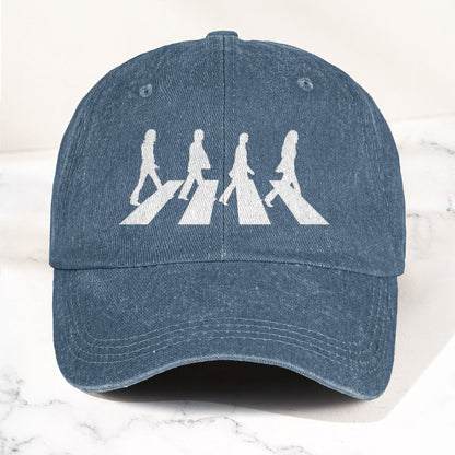 Retro The Beatles Abbey Road Denim Cap – Retro Rock Music Fan Cap (With Box)