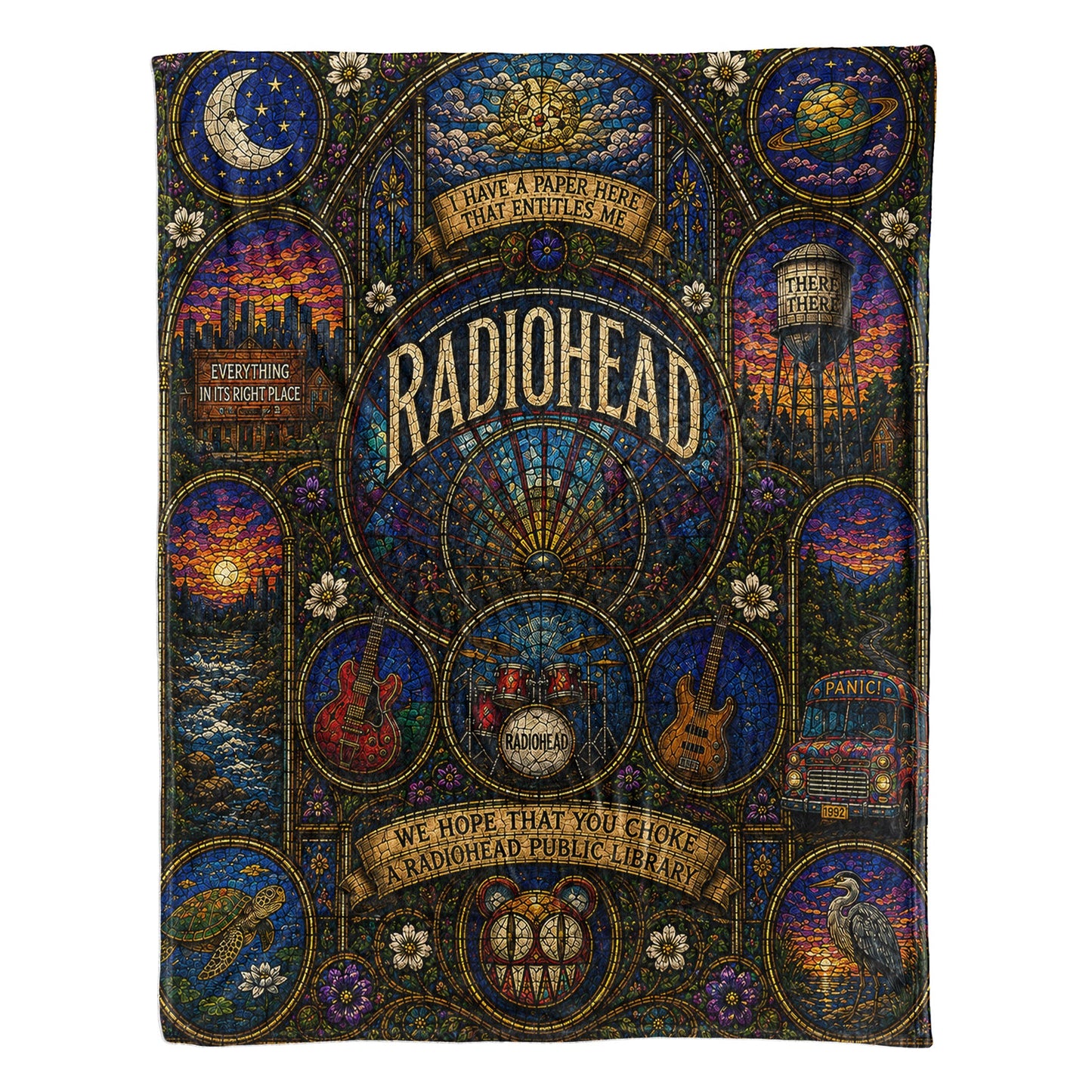 Radiohead Sherpa Blanket – Modified Bear Stained Glass Blanket