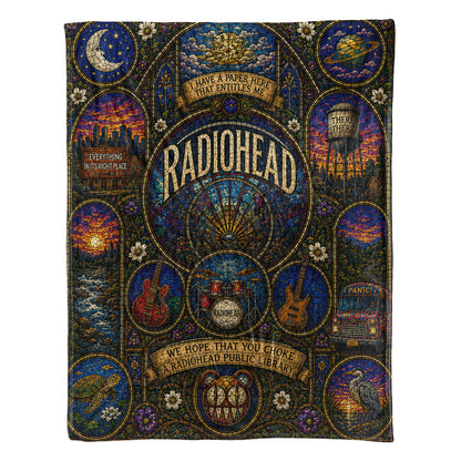 Radiohead Sherpa Blanket – Modified Bear Stained Glass Blanket