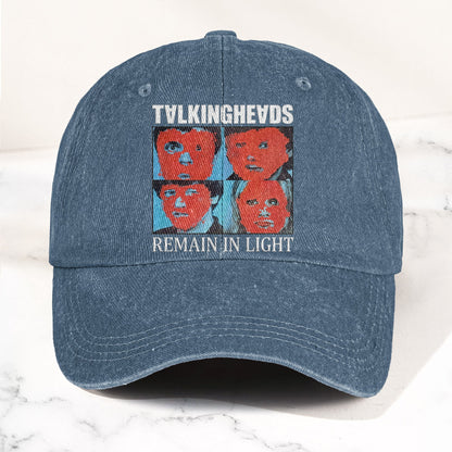 Talking Heads Remain in Light Punk Rock Denim Cap – Retro Music Fan Concert Cap Gift For Dad Father's Day (With Box)