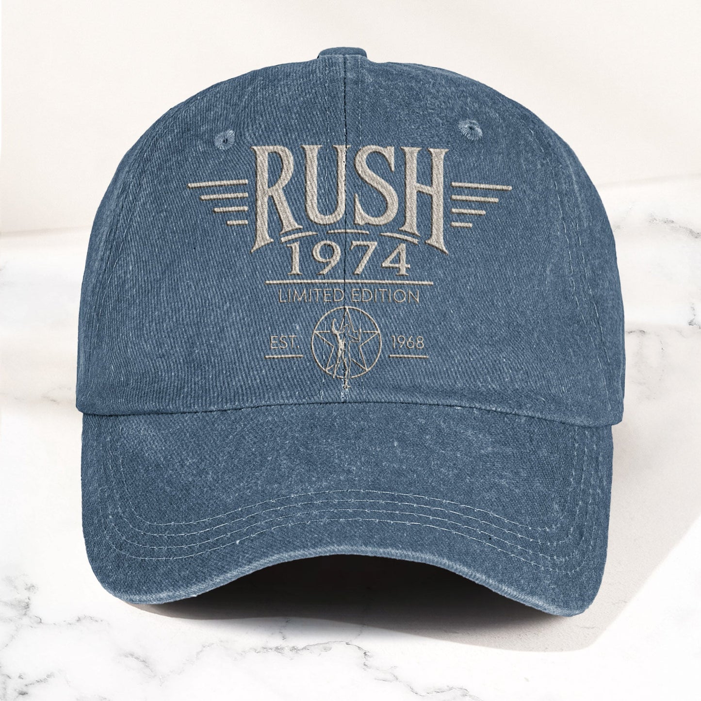 Rush 1974 Starman Logo Denim Cap – Vintage Dad Cap Gift For Dad (With Box)
