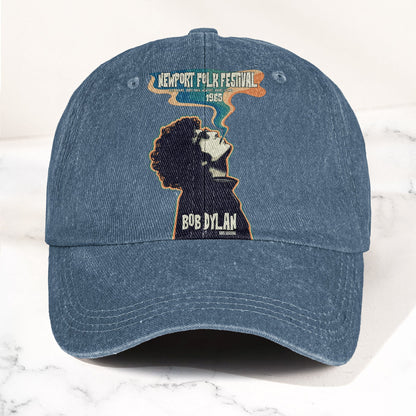 Bob Dylan Newport Folk Festival 1965 Goes Electric Vintage Graphic Denim Cap – Retro Vintage Dad Cap Gift For Dad (With Box)