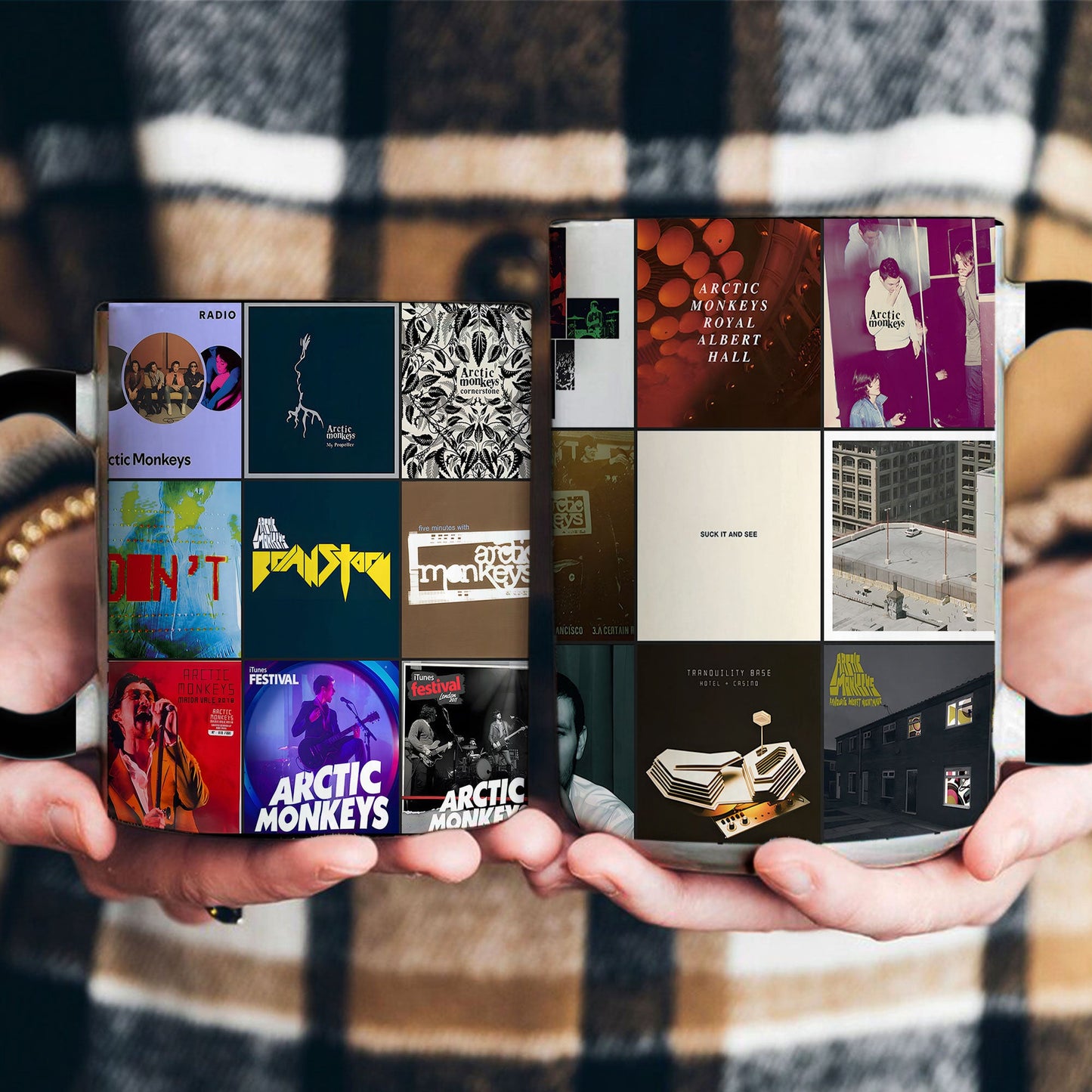 Arctic Monkeys Accent Mug – Classic Album Cover Collage Gift