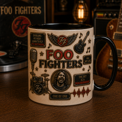 Foo Fighters Mug – Best of You & Everlong Inspired Ceramic Coffee Mug, Rock Band Fan Gift