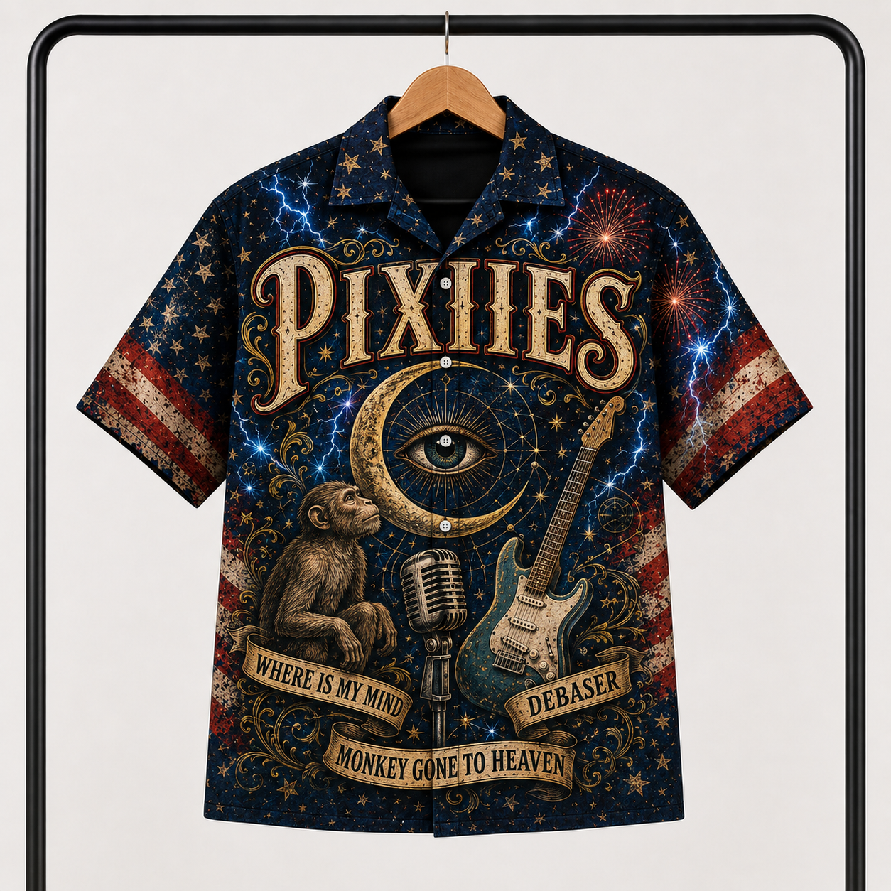 Pixies Hawaiian Shirt - Alternative Rock Band All Over Print AOP Button Up Shirt for Pixies Fans