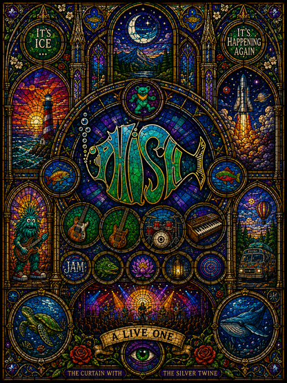 Phish Band Sherpa Blanket – A Live One Stained Glass Throw Blanket