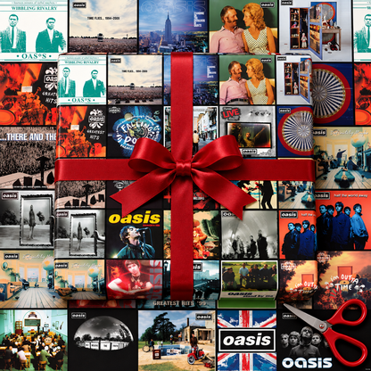Oasis Album Cover Wrapping Paper Roll – Britpop Rock Music Gift Wrap, Vintage Album Collage Christmas Wrapping Paper for Oasis Fans