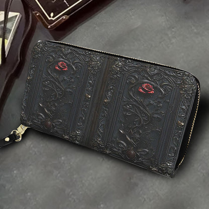 Vintage Gothic Rose Journal - Dark Romantic Leather Handbag & Wallet Set
