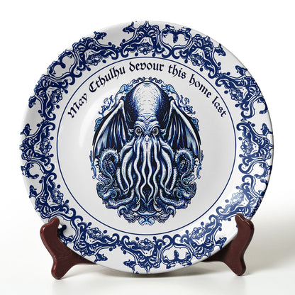 Gothic Cthulhu Decorative Ceramic Plate – Eldritch Elegance for Your Home
