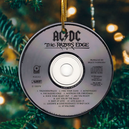 AC/DC Hard Rock Ceramic Ornament – Classic Album Cover Holiday Decoration